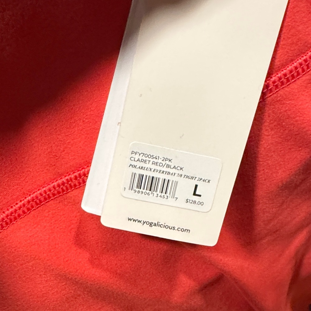 Yogalicious 2 pack black and claret red Leggings - Picture 6 of 8